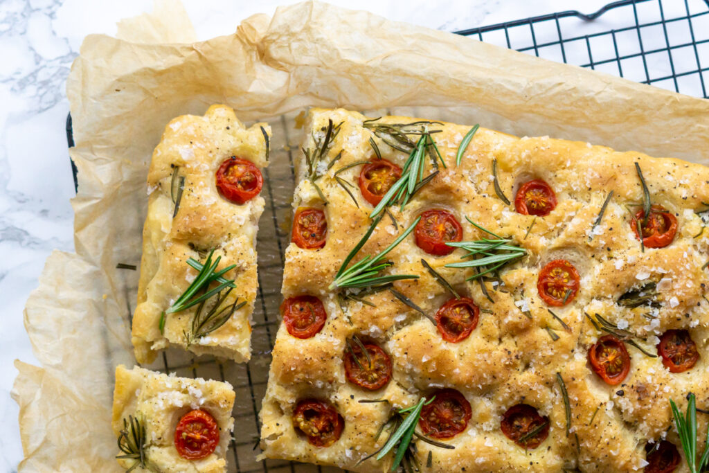 Koldhævet focaccia