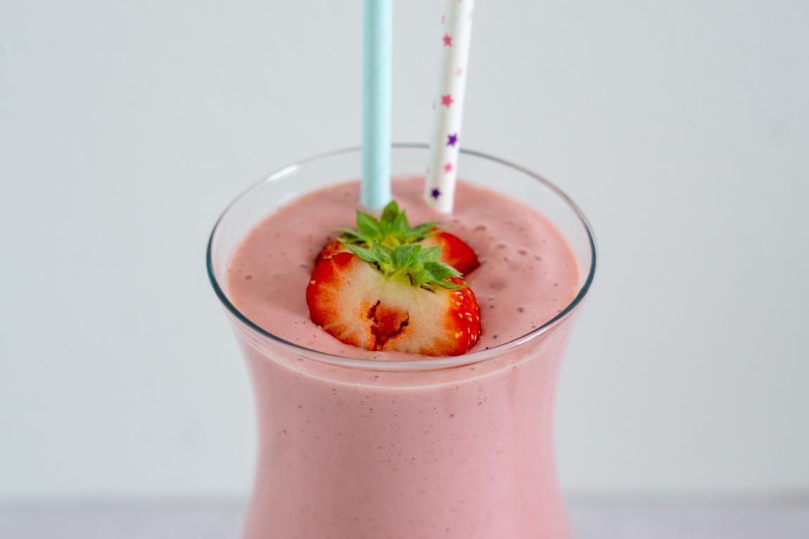 Sund jordbær milkshake