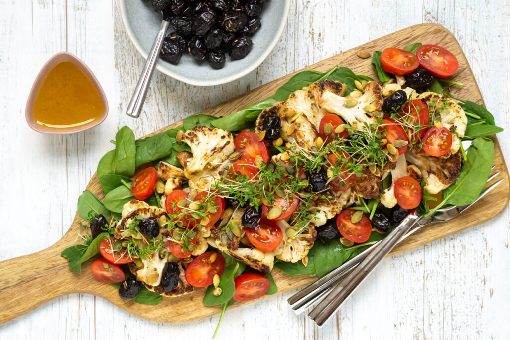 Salat med stegt blomkål