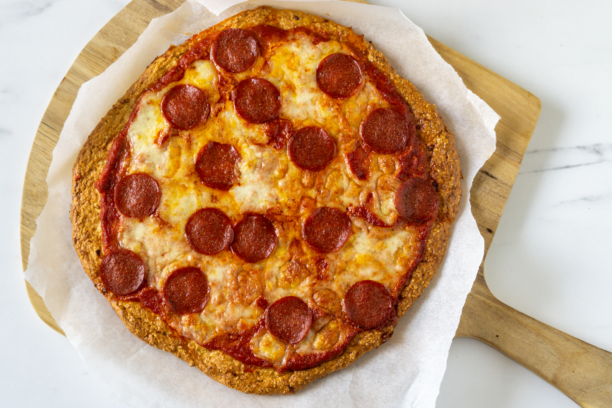 Protein pizza med pepperoni