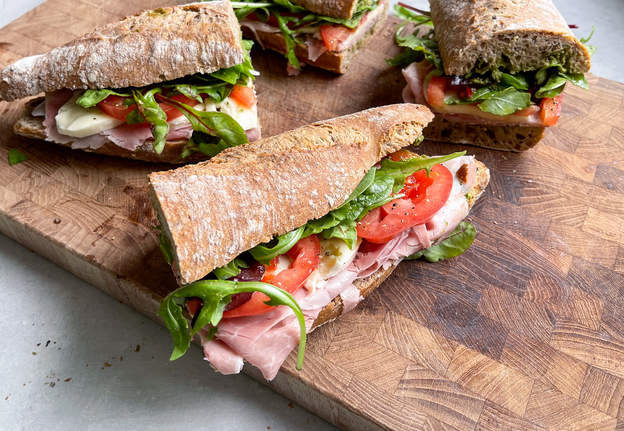 Italiensk inspireret sandwich