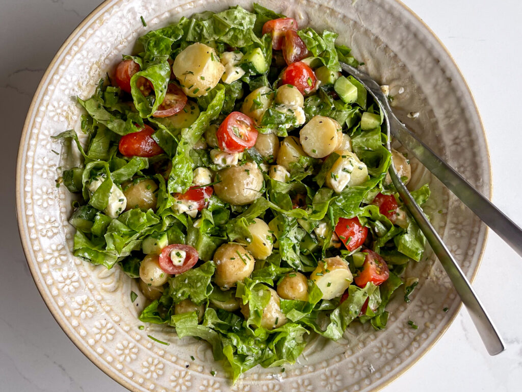 Kartoffelsalat med sennepsdressing